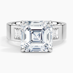 Peyton 5mm Channel-Set Diamond Ring Platinum Asscher Engagement Ring