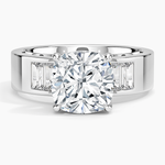 Peyton 5mm Channel-Set Diamond Ring Platinum Cushion Engagement Ring
