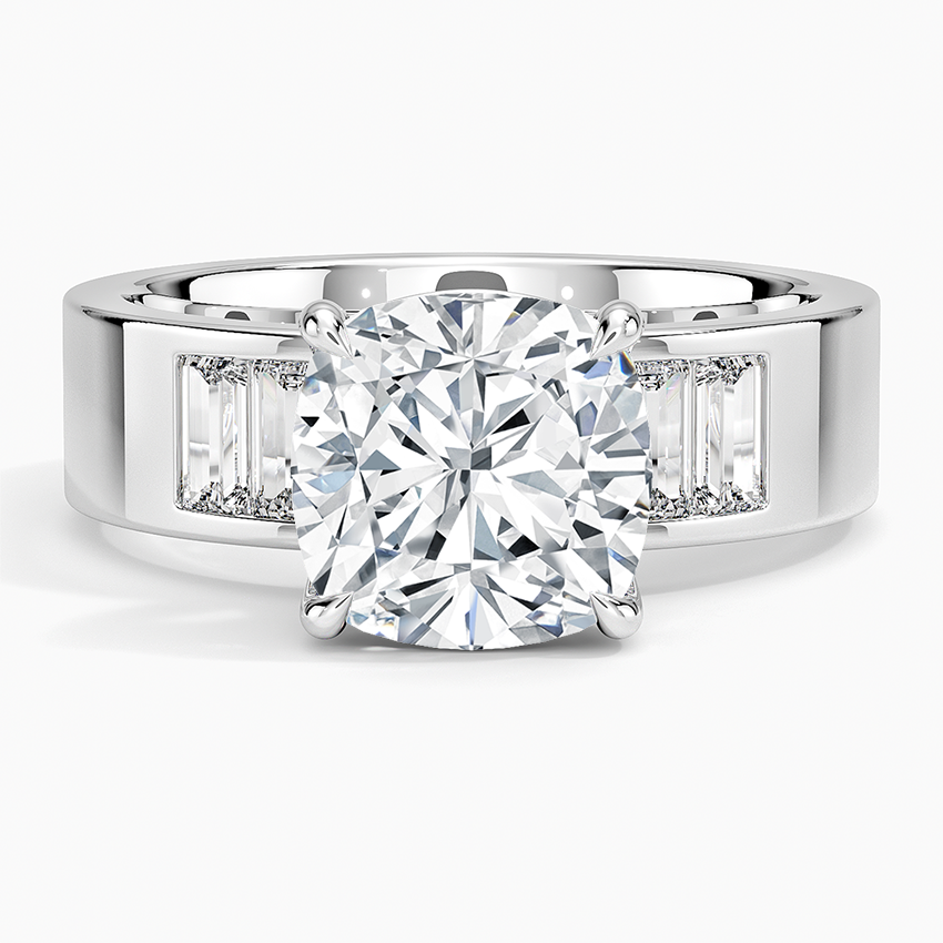 Peyton 5mm Channel-Set Diamond Ring Platinum Cushion Engagement Ring