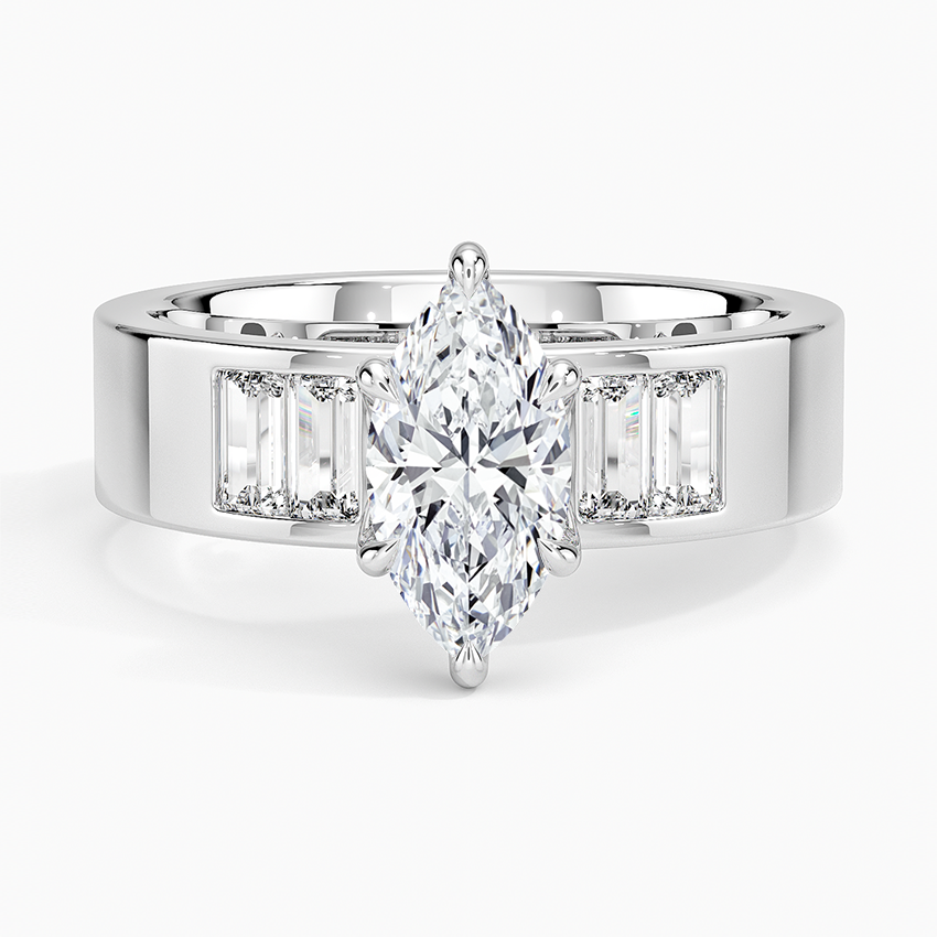 Peyton 5mm Channel-Set Diamond Ring Platinum Marquise Engagement Ring