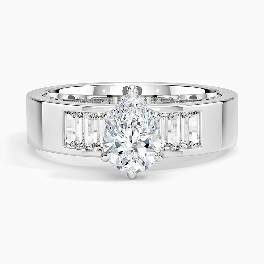 Peyton 5mm Channel-Set Diamond Ring Platinum Pear Engagement Ring