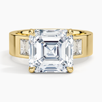 Peyton 5mm Channel-Set Diamond Ring Yellow Gold 18k Asscher Engagement Ring