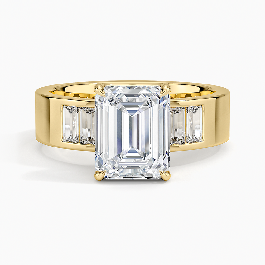 Peyton 5mm Channel-Set Diamond Ring Yellow Gold 18k Emerald Engagement Ring