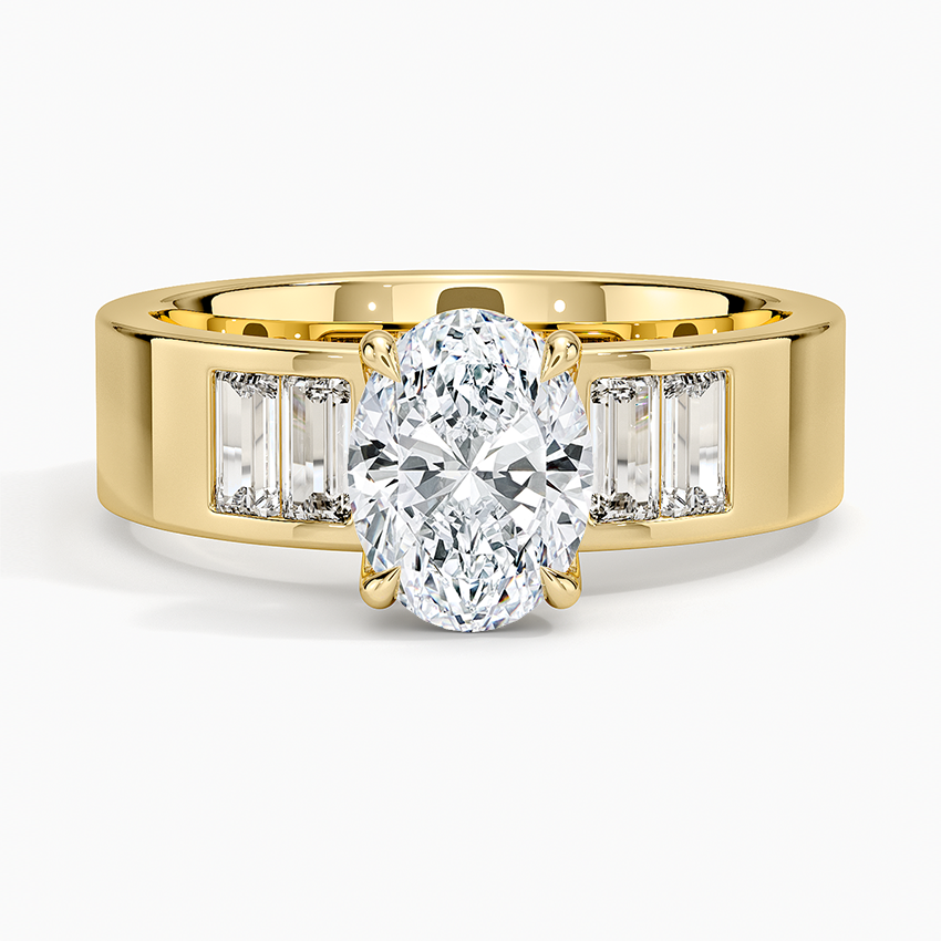 Peyton 5mm Channel-Set Diamond Ring Yellow Gold 18k Oval Engagement Ring