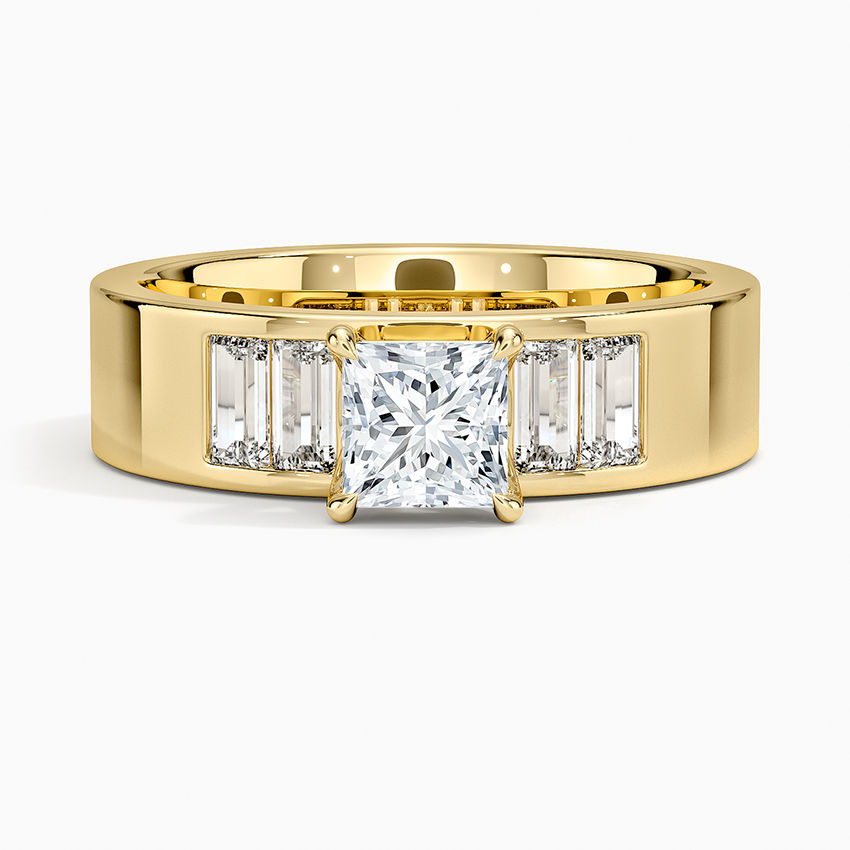 Peyton 5mm Channel-Set Diamond Ring Yellow Gold 18k Princess Engagement Ring