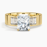 Peyton 5mm Channel-Set Diamond Ring Yellow Gold 18k Radiant Engagement Ring