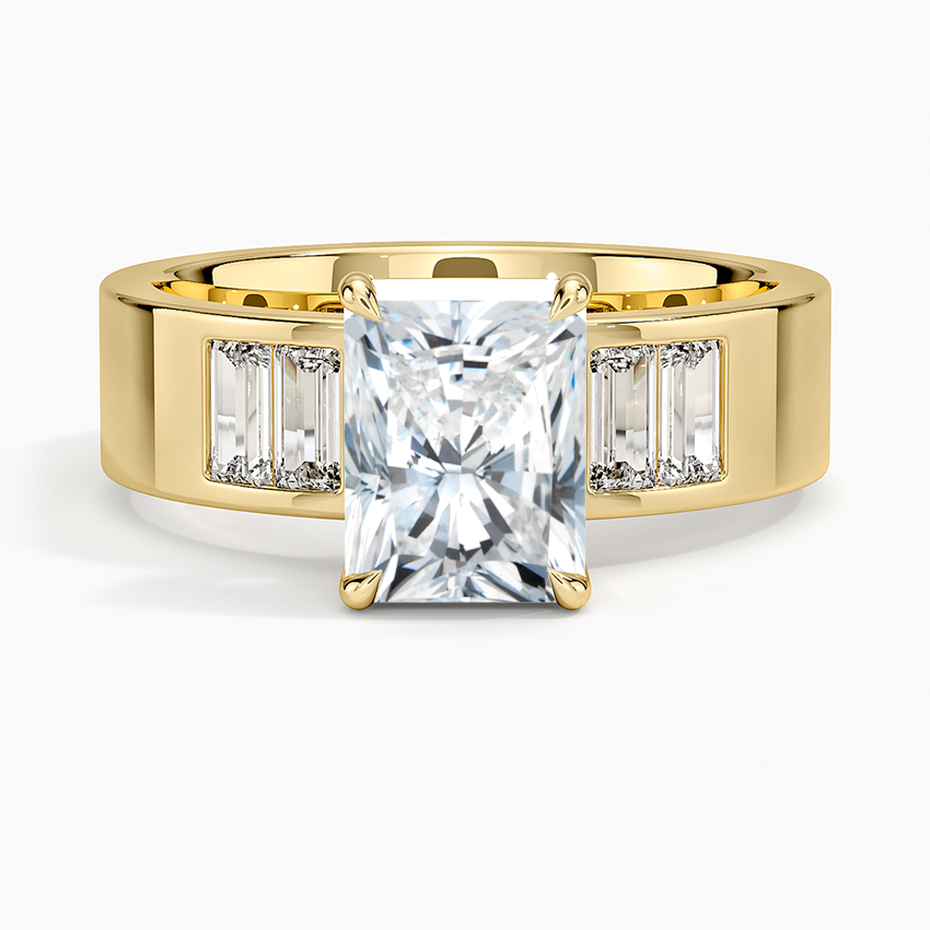 Peyton 5mm Channel-Set Diamond Ring Yellow Gold 18k Radiant Engagement Ring