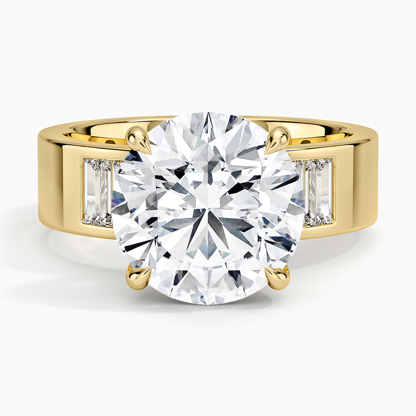 Peyton 5mm Channel-Set Diamond Ring Yellow Gold 18k Round Engagement Ring