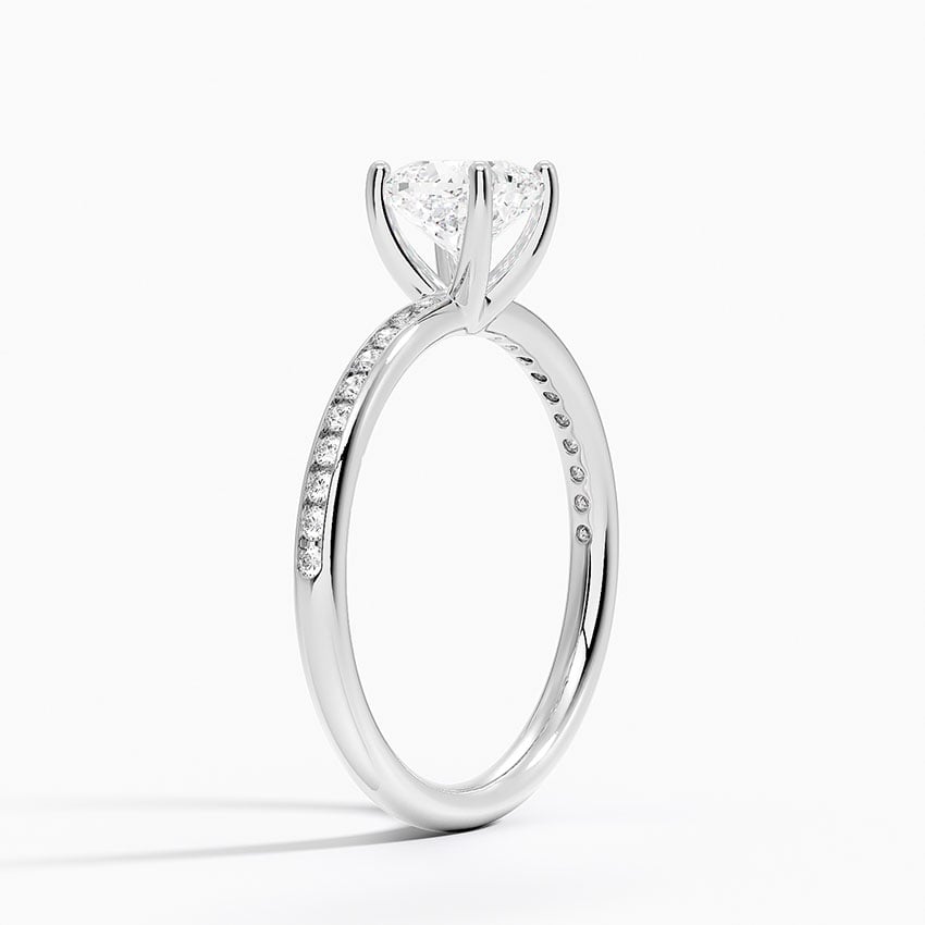 Tabitha Channel Set Diamond Ring Platinum Cushion Engagement Ring
