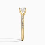 Tabitha Channel Set Diamond Ring Yellow Gold 18k Cushion Engagement Ring