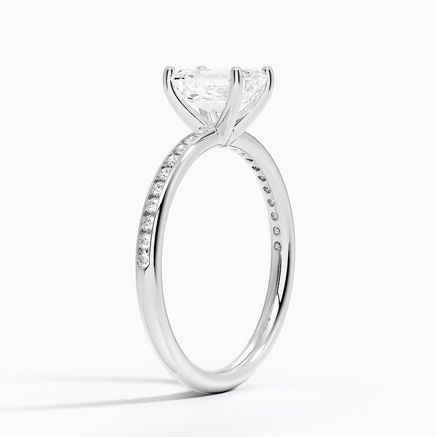 Tabitha Channel Set Diamond Ring Platinum Emerald Engagement Ring