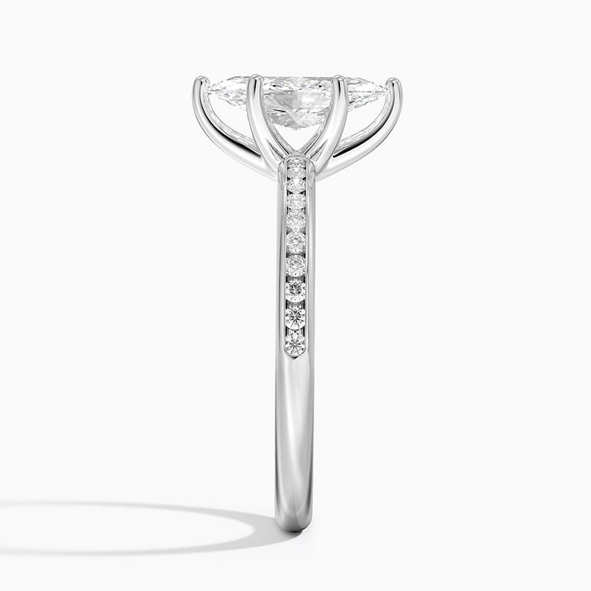 Tabitha Channel Set Diamond Ring Platinum Marquise Engagement Ring