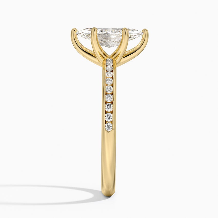 Tabitha Channel Set Diamond Ring Yellow Gold 18k Marquise Engagement Ring