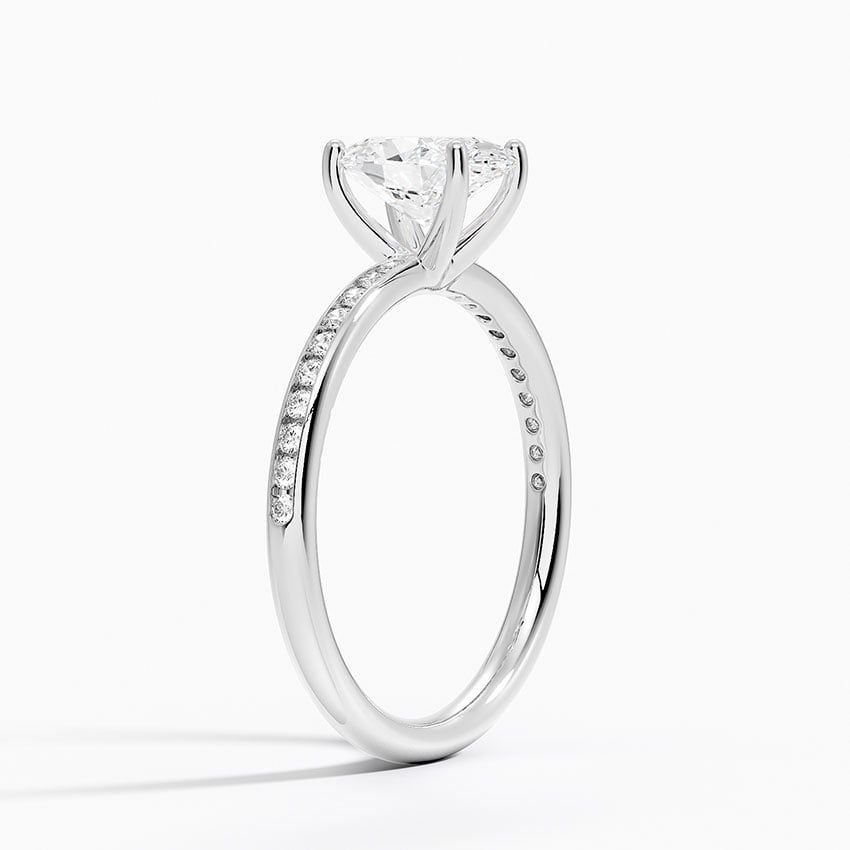 Tabitha Channel Set Diamond Ring Platinum Oval Engagement Ring