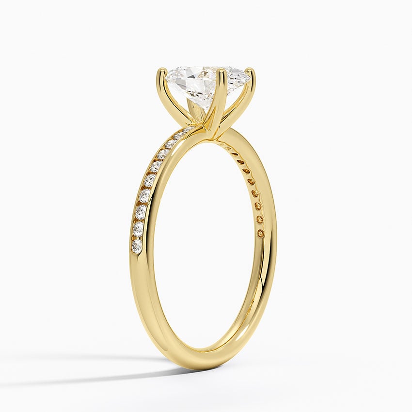 Tabitha Channel Set Diamond Ring Yellow Gold 18k Oval Engagement Ring