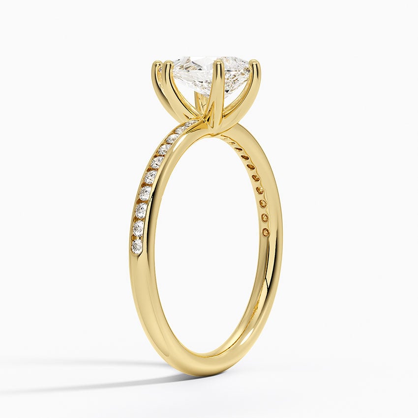 Tabitha Channel Set Diamond Ring Yellow Gold 18k Pear Engagement Ring