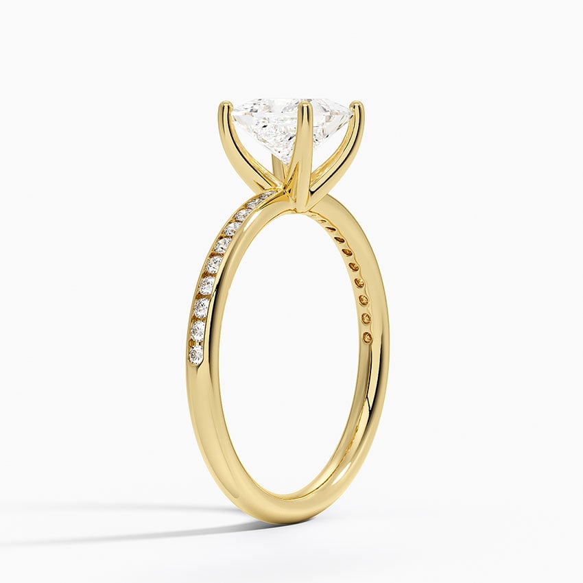 Tabitha Channel Set Diamond Ring Yellow Gold 18k Princess Engagement Ring