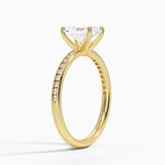 Tabitha Channel Set Diamond Ring Yellow Gold 18k Radiant Engagement Ring