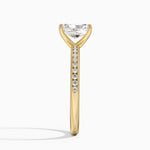 Tabitha Channel Set Diamond Ring Yellow Gold 18k Radiant Engagement Ring