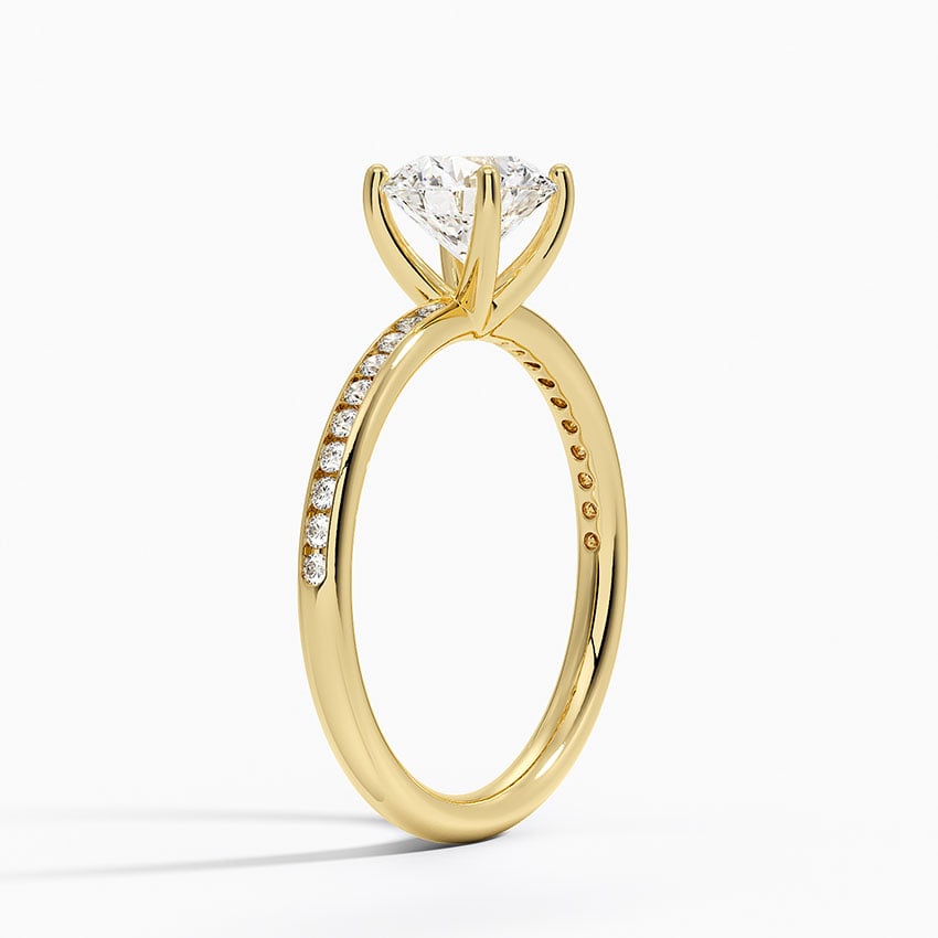 Tabitha Channel Set Diamond Ring Yellow Gold 18k Round Engagement Ring