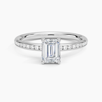 Tabitha Channel Set Diamond Ring Platinum Emerald Engagement Ring