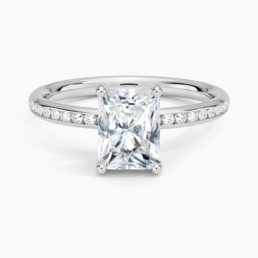 Tabitha Channel Set Diamond Ring Platinum Radiant Engagement Ring