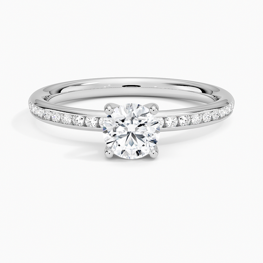 Tabitha Channel Set Diamond Ring Platinum Round Engagement Ring