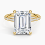 Tabitha Channel Set Diamond Ring Yellow Gold 18k Emerald Engagement Ring