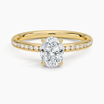 Tabitha Channel Set Diamond Ring Yellow Gold 18k Oval Engagement Ring