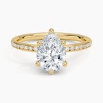 Tabitha Channel Set Diamond Ring Yellow Gold 18k Pear Engagement Ring