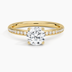 Tabitha Channel Set Diamond Ring Yellow Gold 18k Round Engagement Ring