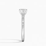 Tabitha Channel Set Baguette Diamond Ring Platinum Asscher Engagement Ring