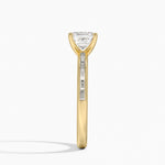 Tabitha Channel Set Baguette Diamond Ring Yellow Gold 18k Asscher Engagement Ring