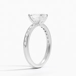 Tabitha Channel Set Baguette Diamond Ring Platinum Emerald Engagement Ring
