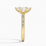 Tabitha Channel Set Baguette Diamond Ring Yellow Gold 18k Marquise Engagement Ring