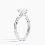 Tabitha Channel Set Baguette Diamond Ring Platinum Round Engagement Ring
