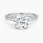 Tabitha Channel Set Baguette Diamond Ring Platinum Round Engagement Ring