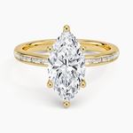 Tabitha Channel Set Baguette Diamond Ring Yellow Gold 18k Marquise Engagement Ring