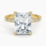 Tabitha Channel Set Baguette Diamond Ring Yellow Gold 18k Radiant Engagement Ring