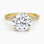 Tabitha Channel Set Baguette Diamond Ring Yellow Gold 18k Round Engagement Ring