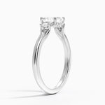 Floating Three Stone Diamond Ring Platinum Asscher Engagement Ring