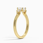 Floating Three Stone Diamond Ring Yellow Gold 18k Cushion Engagement Ring