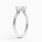 Floating Three Stone Diamond Ring Platinum Emerald Engagement Ring