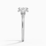 Floating Three Stone Diamond Ring Platinum Oval Engagement Ring