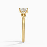Floating Three Stone Diamond Ring Yellow Gold 18k Princess Engagement Ring