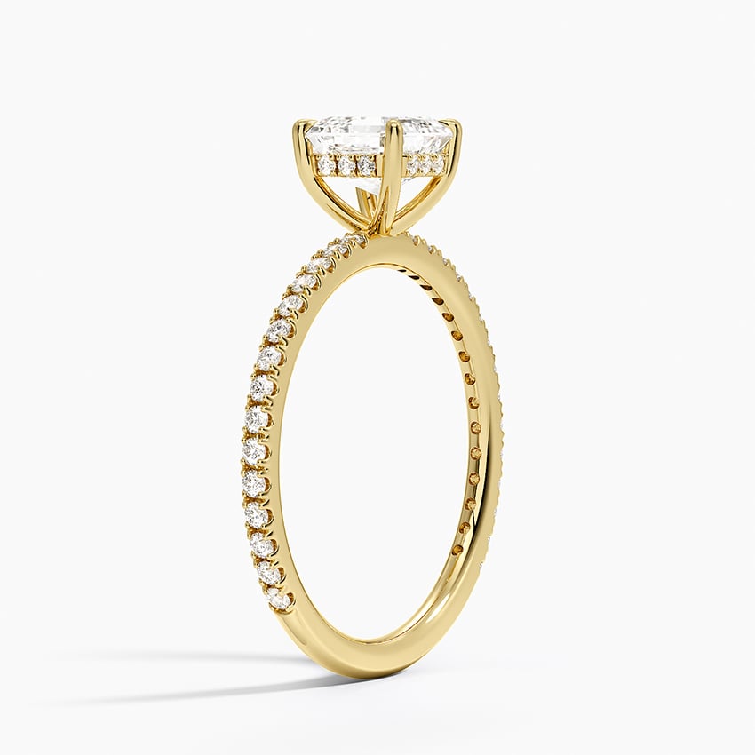 Perfect Fit Three-Quarter Diamond Ring (1/4 ct. tw.) Yellow Gold 18k Asscher Engagement Ring