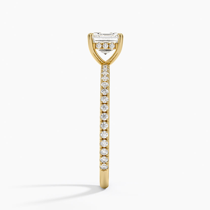 Perfect Fit Three-Quarter Diamond Ring (1/4 ct. tw.) Yellow Gold 18k Asscher Engagement Ring