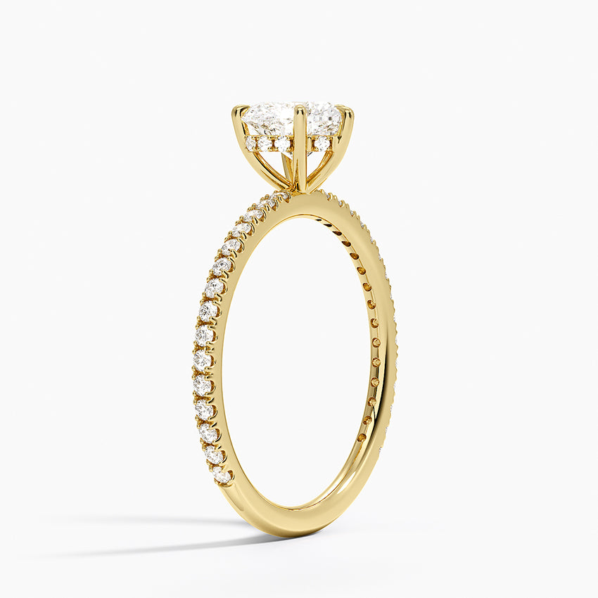 Perfect Fit Three-Quarter Diamond Ring (1/4 ct. tw.) Yellow Gold 18k Heart Engagement Ring