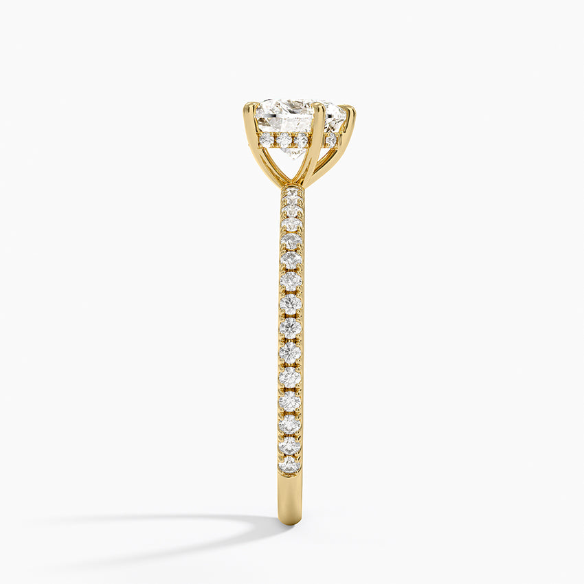 Perfect Fit Three-Quarter Diamond Ring (1/4 ct. tw.) Yellow Gold 18k Heart Engagement Ring