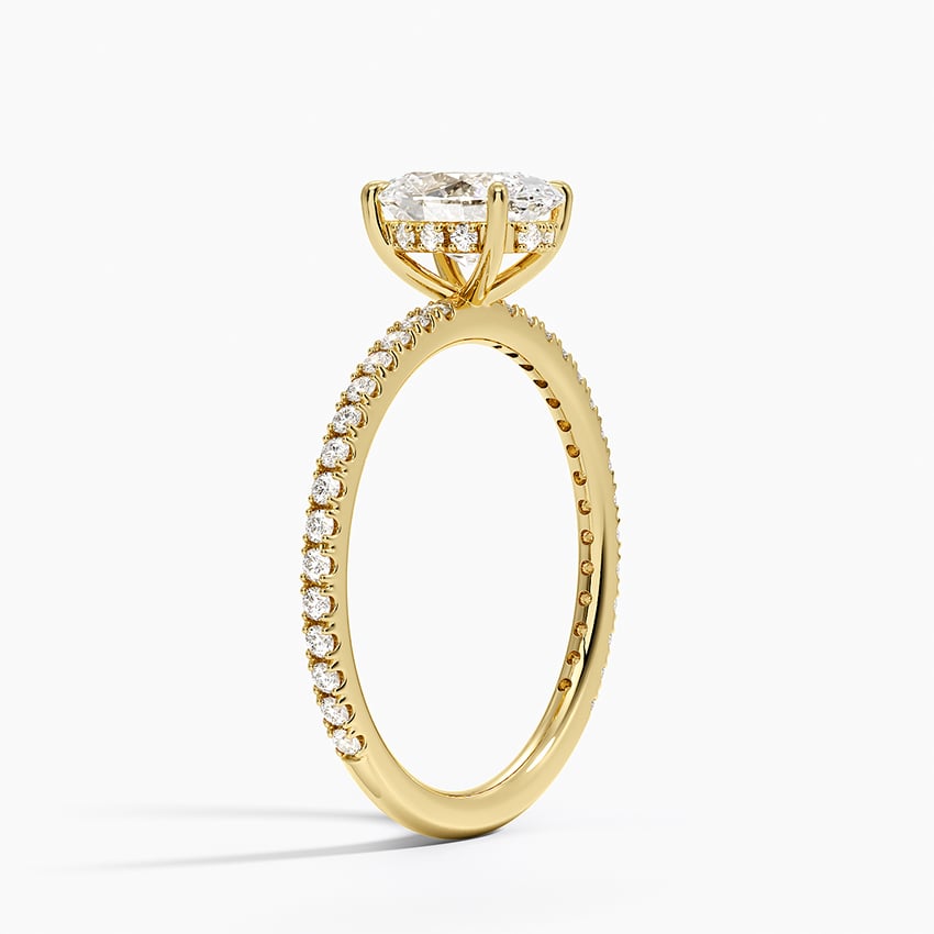Perfect Fit Three-Quarter Diamond Ring (1/4 ct. tw.) Yellow Gold 18k Oval Engagement Ring